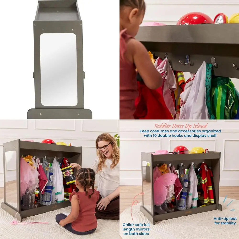 

Grey Wash Toddler Island-Style Dr-Up Costume Organizer