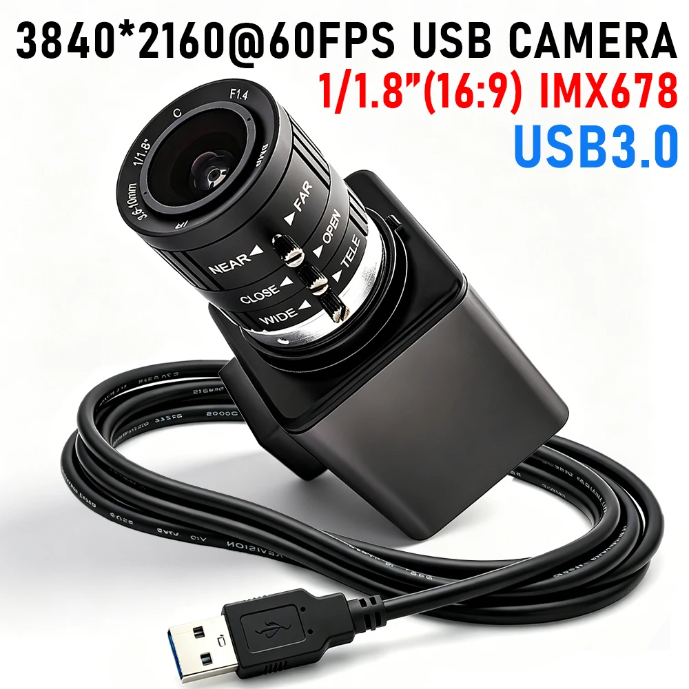 IMX678 8MP 60FPS USB3.0 Webcam 1/1.8