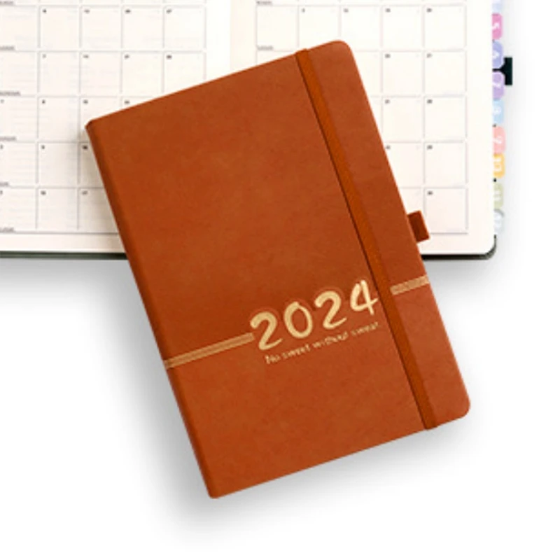 สมุดวางแผนแบบพกพา2024 365วันครอบคลุมทุกสัปดาห์สมุดโน้ตปฏิทินขนาดกะทัดรัดวาระการประชุมสำนักงานโรงเรียน