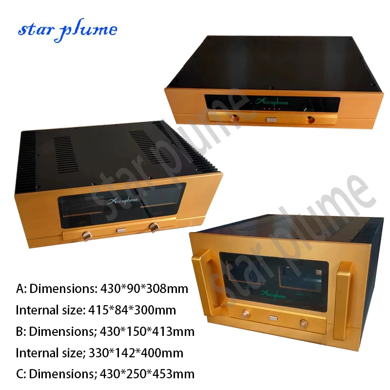 

430*250*453mm Accuphase All-aluminum Power Amplifier Case Preamplifier Case Vacuum Tube Post Amplifier Chassis Shell DIY Box