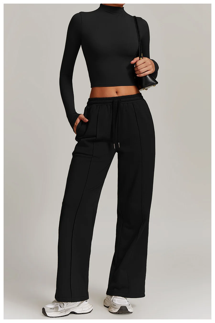 Yoga-Set 2-teilig, Sportbekleidung, Trainingsanzug, Gym-Hose, Langarm-Slim-Fit-Workout-Shirt, Damen-Fitness-Set – Detail 19