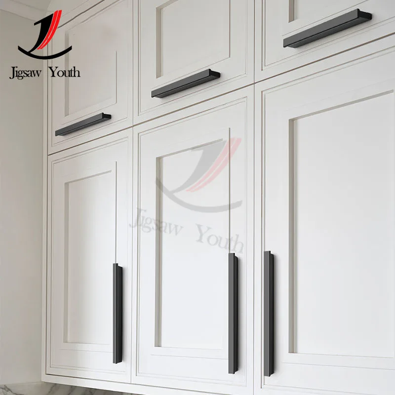 80-1200mm Black Long Furniture Handle American Style Kitchen Cupboard Pulls T Bar Aluminum Alloy Cabinets Handles