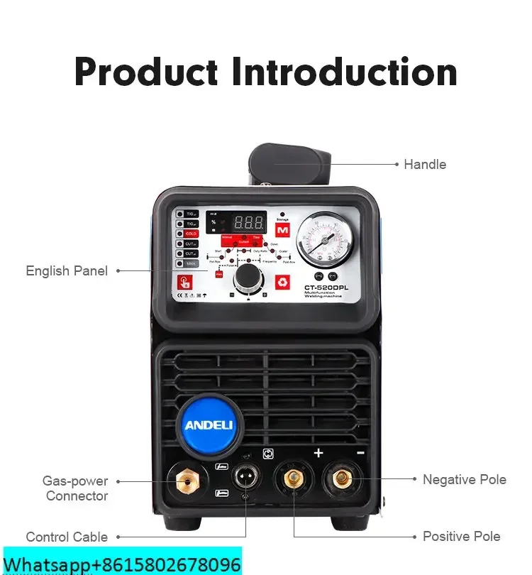 ANDELI Smart Portable Single Phase Multifunctional Welding Machine CT-520DPL 5 in 1 with CUT/MMA/COLD/PULSE/TIG Welding machine