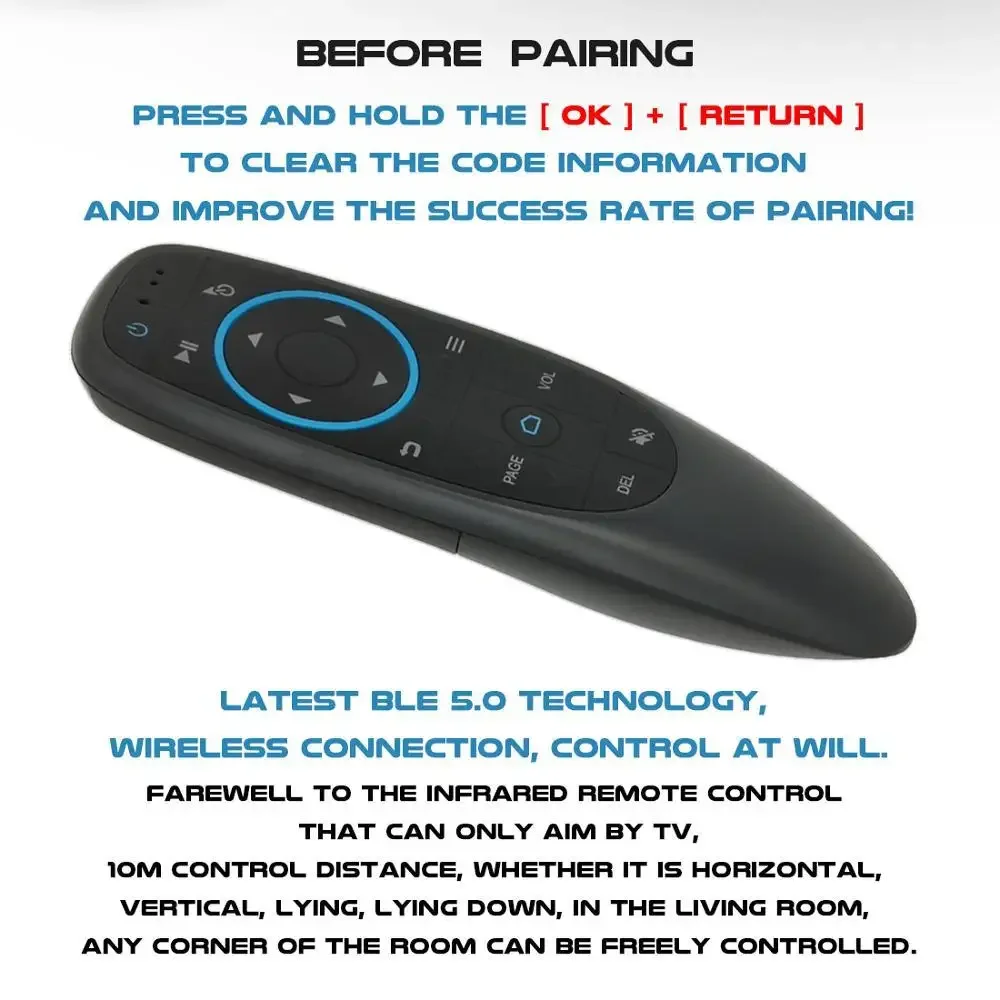 Auto BT5.0 Air Mouse Wireless Gyro G10S BT5.0 Receiver Car Ai BOX Smart Remote Control For Smart For No-Touch Screen Auto