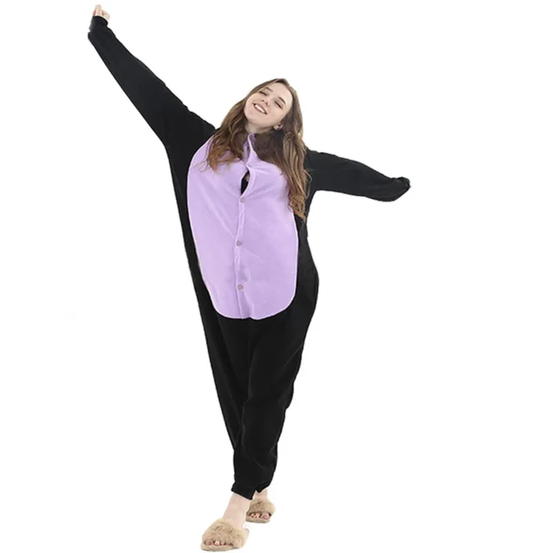 New Midnight Cat Pajamas Adult Onesie Cosplay Costume Cartoon Animal One-Piece Pyjamas Men Family Party Home Raccoon Kigurumi