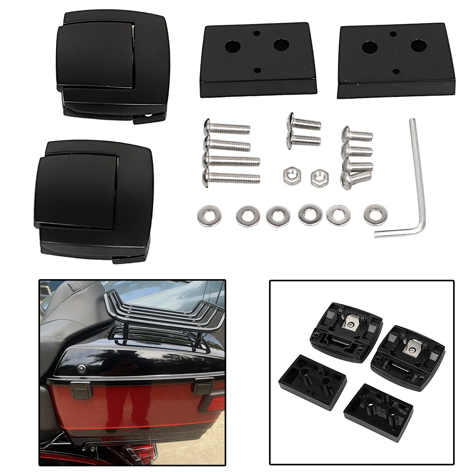 Motorcycle Tour Pack Pak Latches Spacers For Harley Electra Glide Ultra Classic FLHTCU FLHTC 1993-2013 FLHX 2007-2013 FLTR 98-09