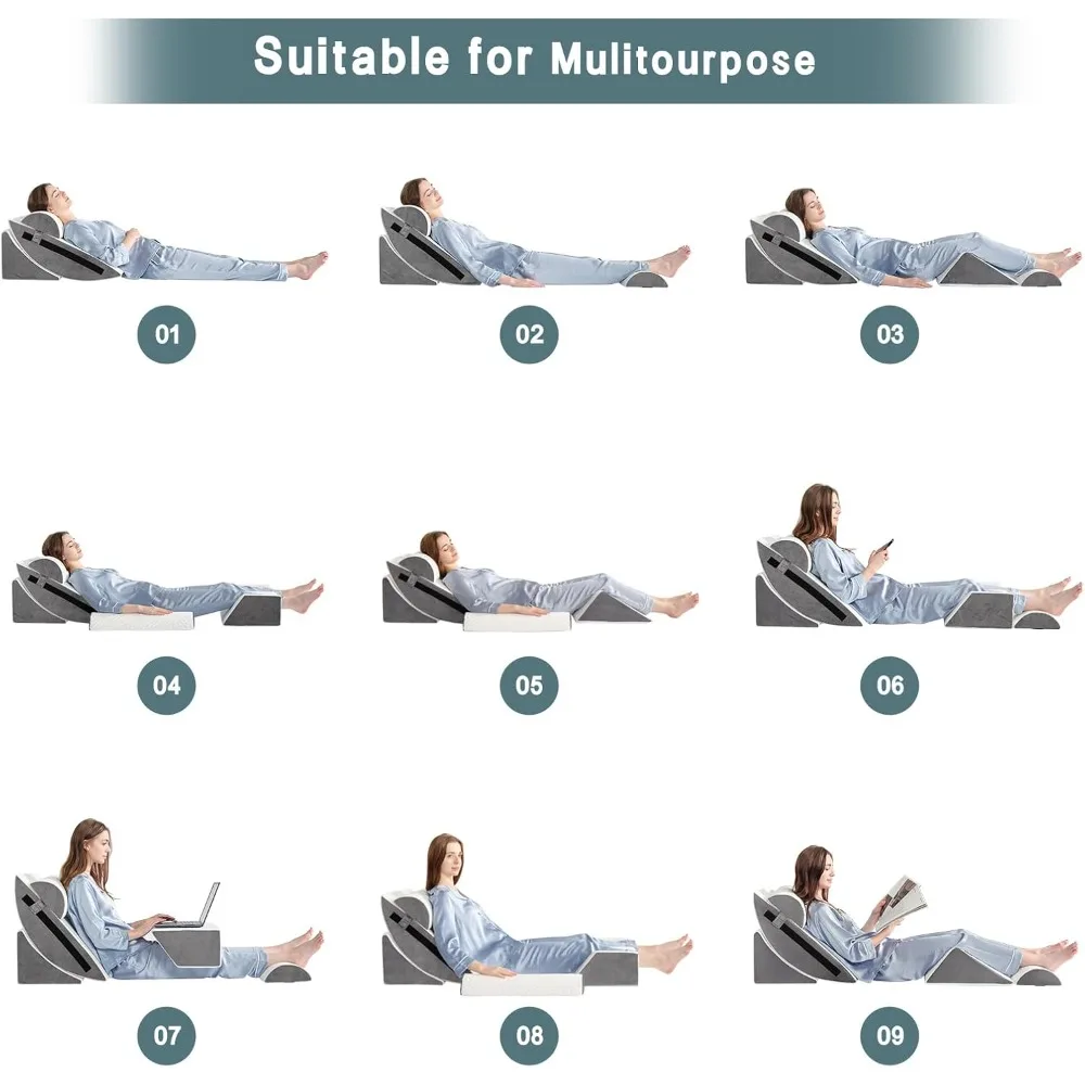 6pcs Orthopedic Bed Wedge Pillow Set for Sleeping, Post Surgery Foam for Body