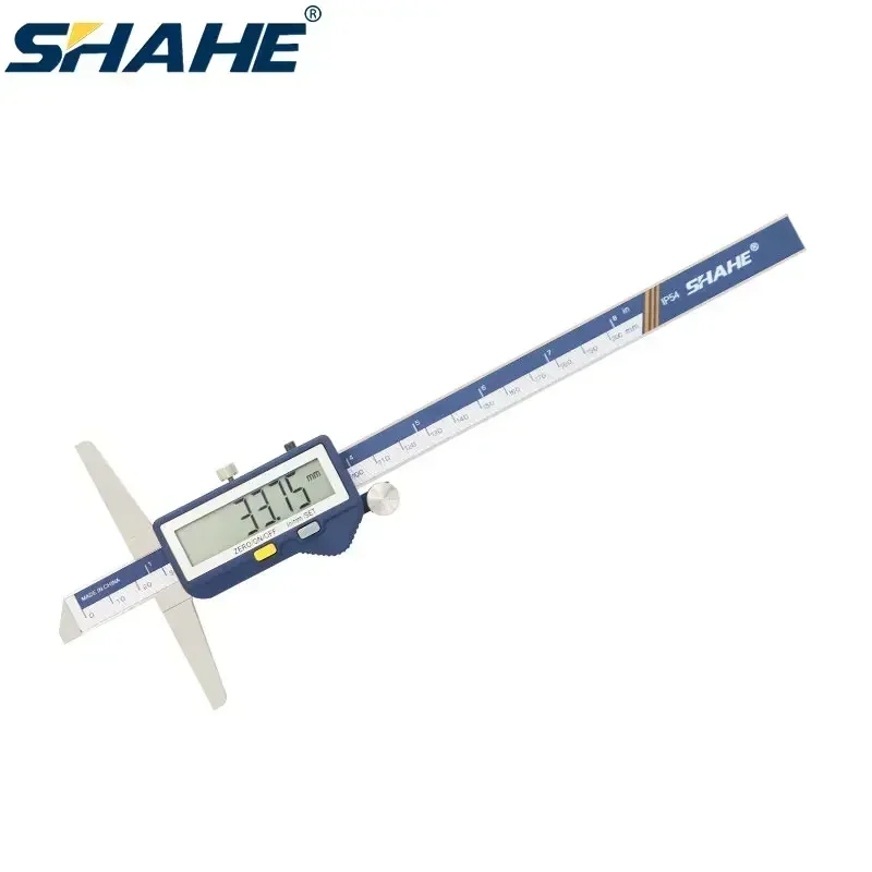 SHAHE Digital Depth Caliper 0-150mm 200mm 300mm Stainless Steel Depth Gauge 0.01mm Measuring Tools