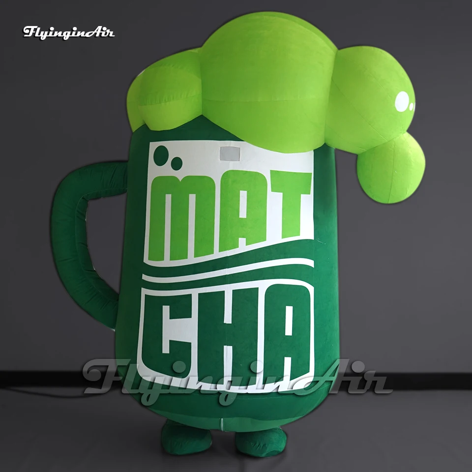 

Wearable Advertising Inflatable Cup Costume 2m Walking Blow Up Mug Suits With Custom Logo Printed For Parade Show