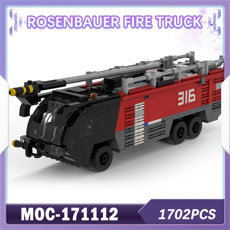 

1702PCS MOC-171112 Rosenbauer Fire Truck Building Block Model Brick Set Creative Gifts Desktop Decoration High-quality Boys Love