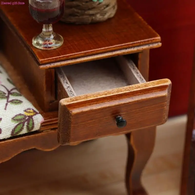 

D0JC Premium Solid Miniature Chaise Lounge For Dollhouses Displays 1 12 Scale European Decoration