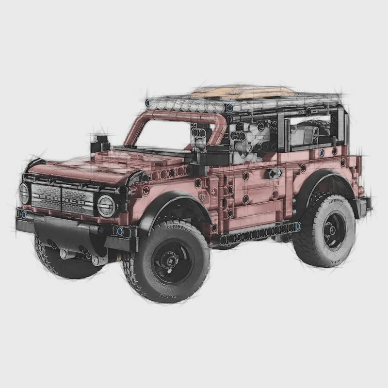 

The new off-road building block mechanical group Fuhong car special SUV red car brick assembly toy men and women birthday adult