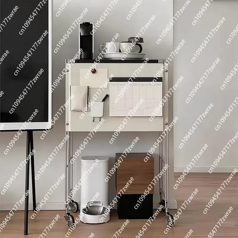 Living Room Metal with Wheels Trolley Storage Rack Adjustable Magnetic Plate 3 Tier Movable Robot Vacuum Cleaner Organize