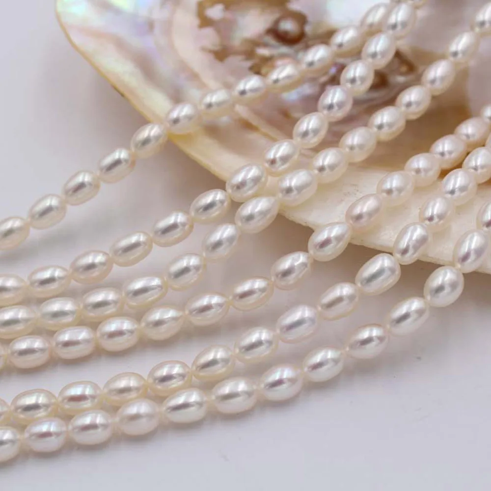 

AAAAA High Light Flawless 2-6 Mm Rice Shaped Natural Freshwater Pearl Loose Beads for Jewelry Making DIY Necklace Accessories