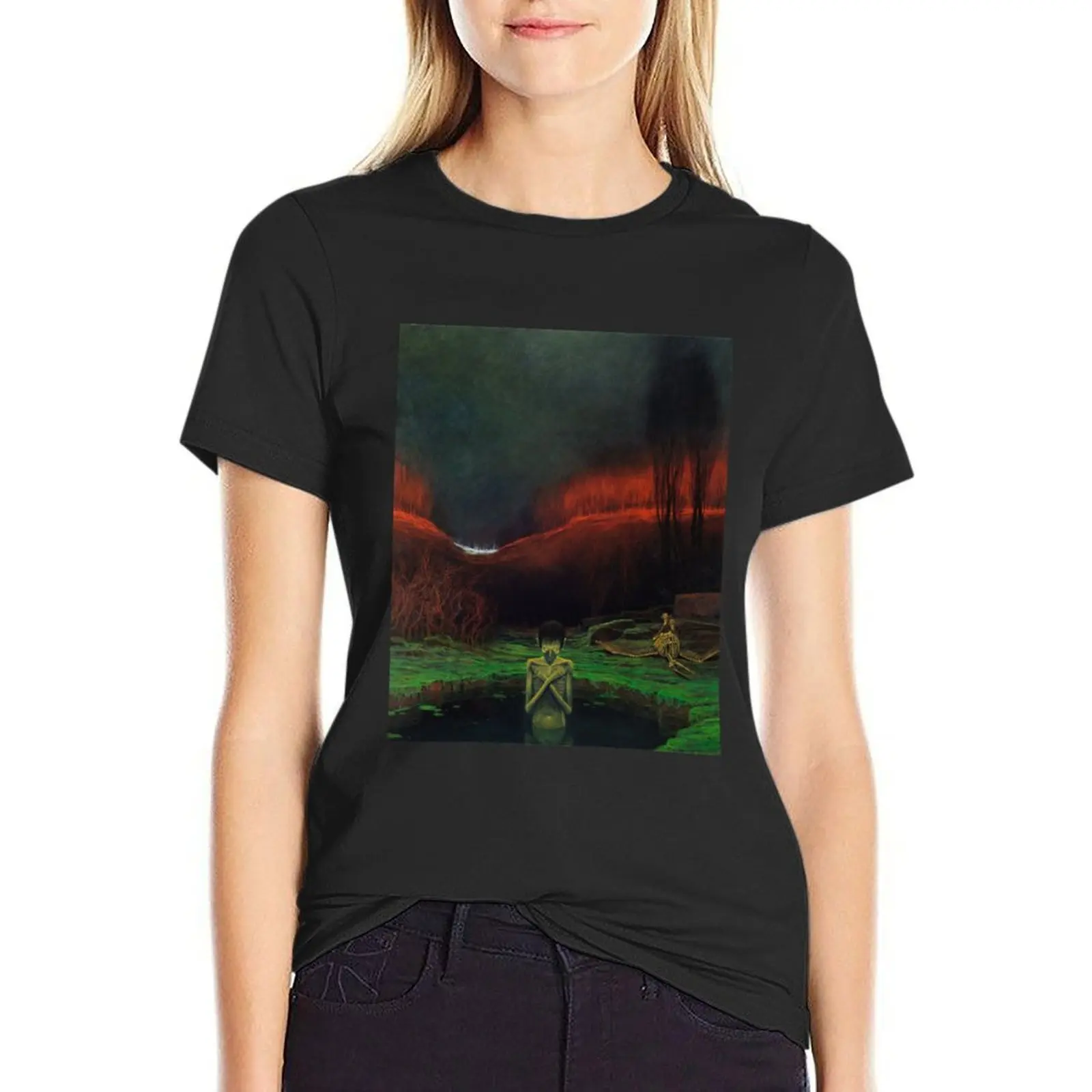 Beksinski T-Shirt graphics oversized Blouse aesthetic clothes Women t shirt