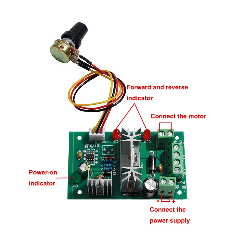 CCM6N PWM  Micro DC Geared Motor Speed Control Controller 6V12V24V30V Forward and Reverse Switch