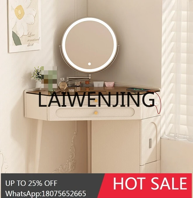 Italian Light Luxury Stone Plate Triangle Dressing Table Corner Cabinet Bedroom Corner Desk Small Makeup Table