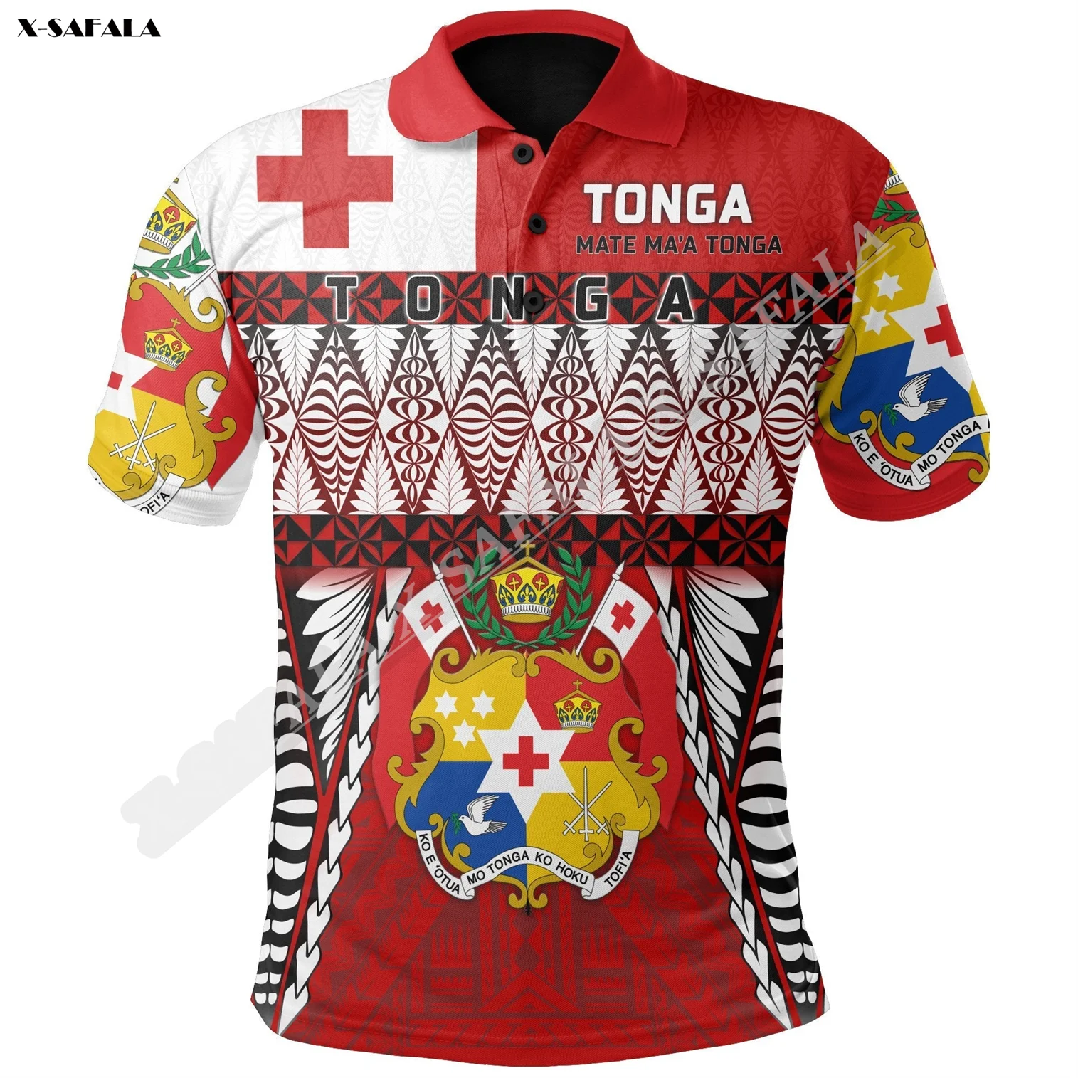 Tonga Mate Maa Rugby  3D Print High Quality Men Adult Polo Shirt Collar Short Sleeve Top Tee Breathable