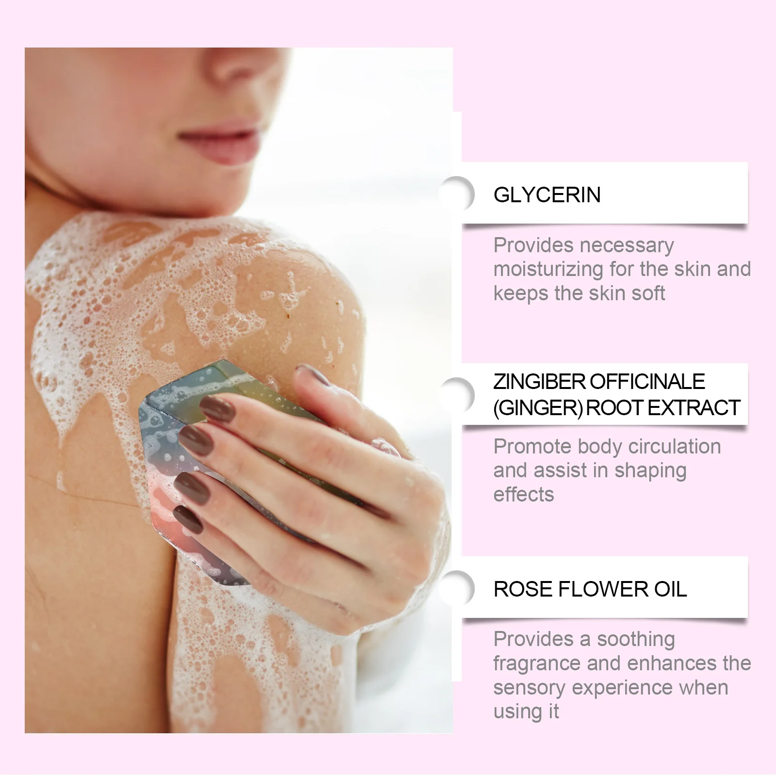 OCEAURA Duftender Garten-Traumseife Tiefenreinigend und Effektiv Schmutzentfernend Badeseife 100g Zur Gesichtsreinigung und Dusche – Detail 5
