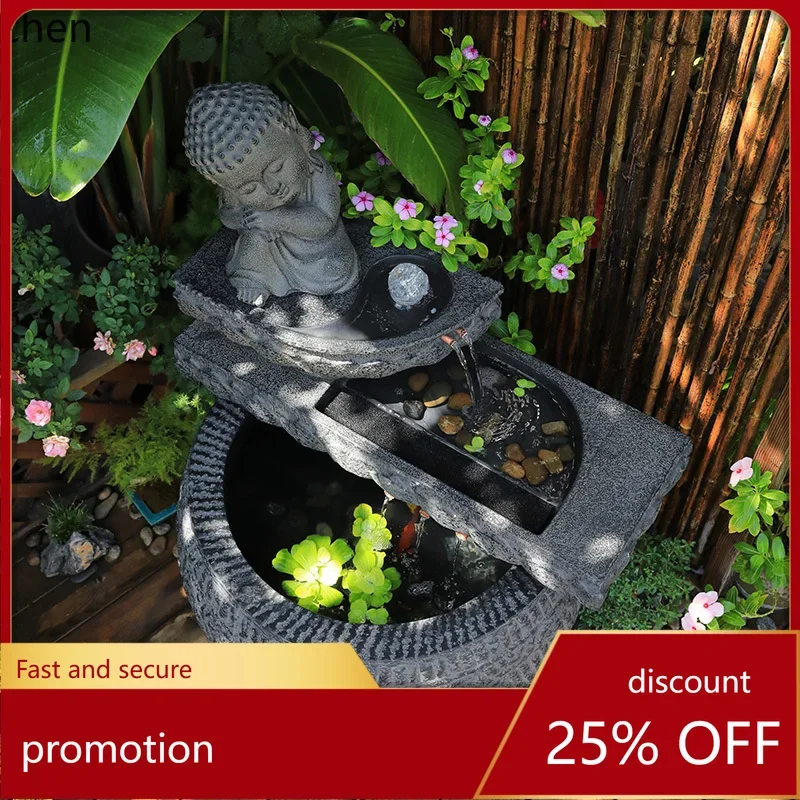 

HXL Courtyard Water Landscape Ornament Outdoor Fountain Fish Tank Circulating Water Fish Pond Landscaping