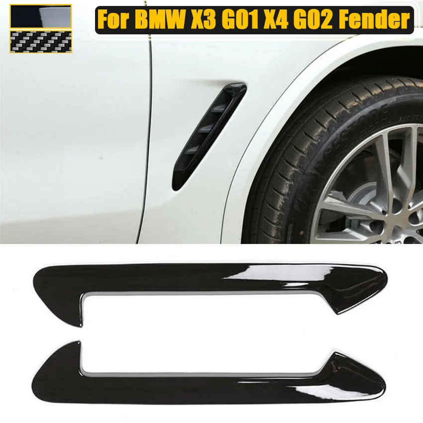 Side Fender Air Vent Cover Trim Protection Sticker For BMW X3 G01 X4 G02 2018 2019 2020 Car Accessories Gloss Black  Carbon Look