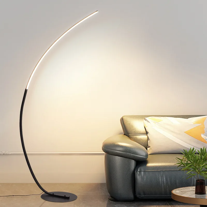 Nordic LED Corner Floor Lamp Simple Black White Floor Light For Dining Room Living Room Bedroom Study Home Decor Stand Light