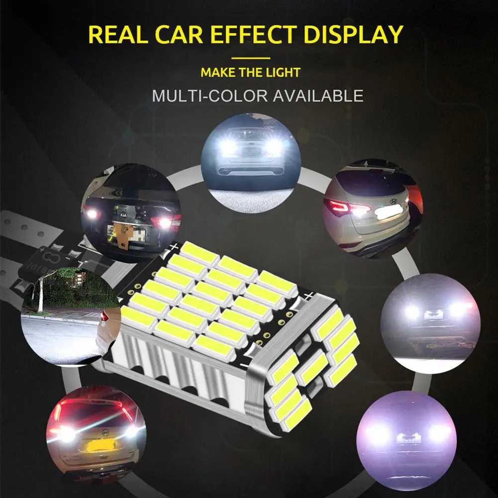 T15 4014 45smd Car Reversing Lights LED Bulbs High Power Super Bright 1200LM Replace For Car Signal Lamp White J5E0