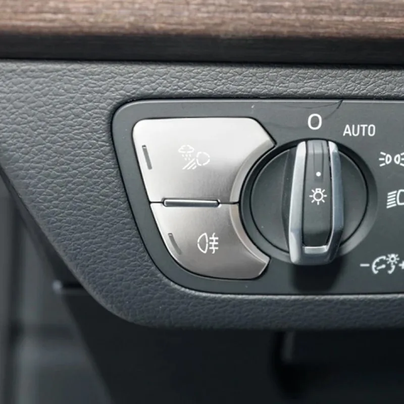 

Aluminium Alloy Car Console Headlight Switch Buttons Cover Stickers Trim For Audi Q5 FY 2018-2022 Interior Accessories Decals