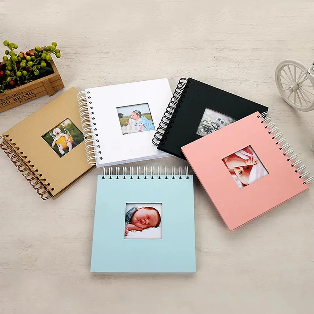 6 Inch Scrapbook Photo Album 20 Internal Pages Cover Window Design Memory Book Paper Anniversary Album For Lover Baby Wedding