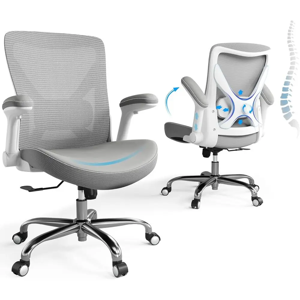 

Oice Home Ergonomic Desk Chair-Computer X-Shaped Chair Mesh PU Leather with Adjustable Lumbar Support-Executive Chair High Back