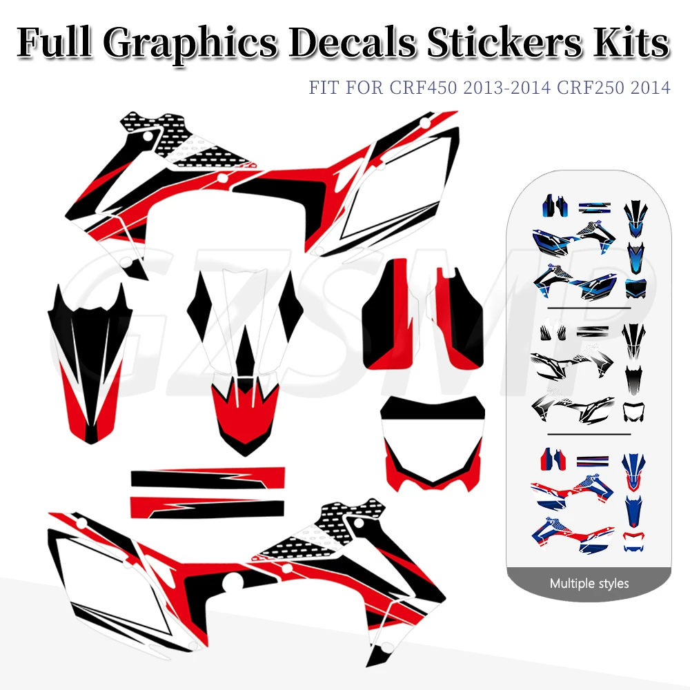 

Декоративные наклейки для мотокросса, графические наклейки на заднюю панель, подходят для HONDA CRF450R 2013-2016, CRF250R 2014-2017, 2015