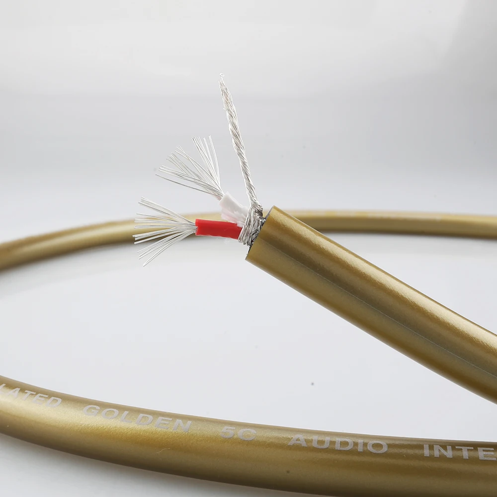 Neues Audiocrast A70 versilbertes Kabel Goldend 5C Audiokabel Hohe Qualität für DAC-Vorverstärker RCA-Verbindungskabel – Detail 9