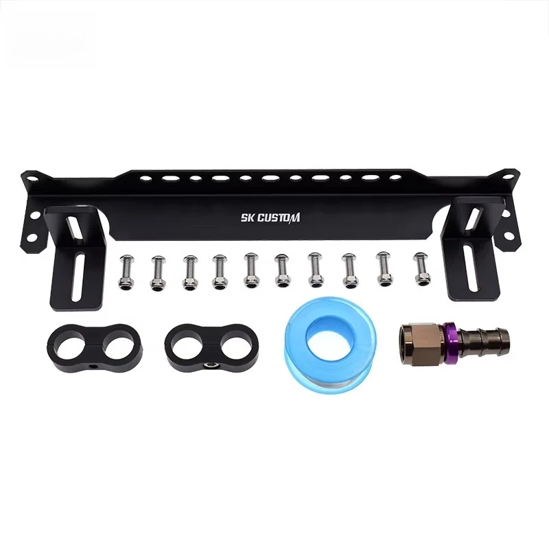 Aluminum 10 Row Engine Oil Cooler Radiator Kit for BMW N20 N26 N51 N52 N53 N54 N55 with 73 to 83 Degree Thermostat