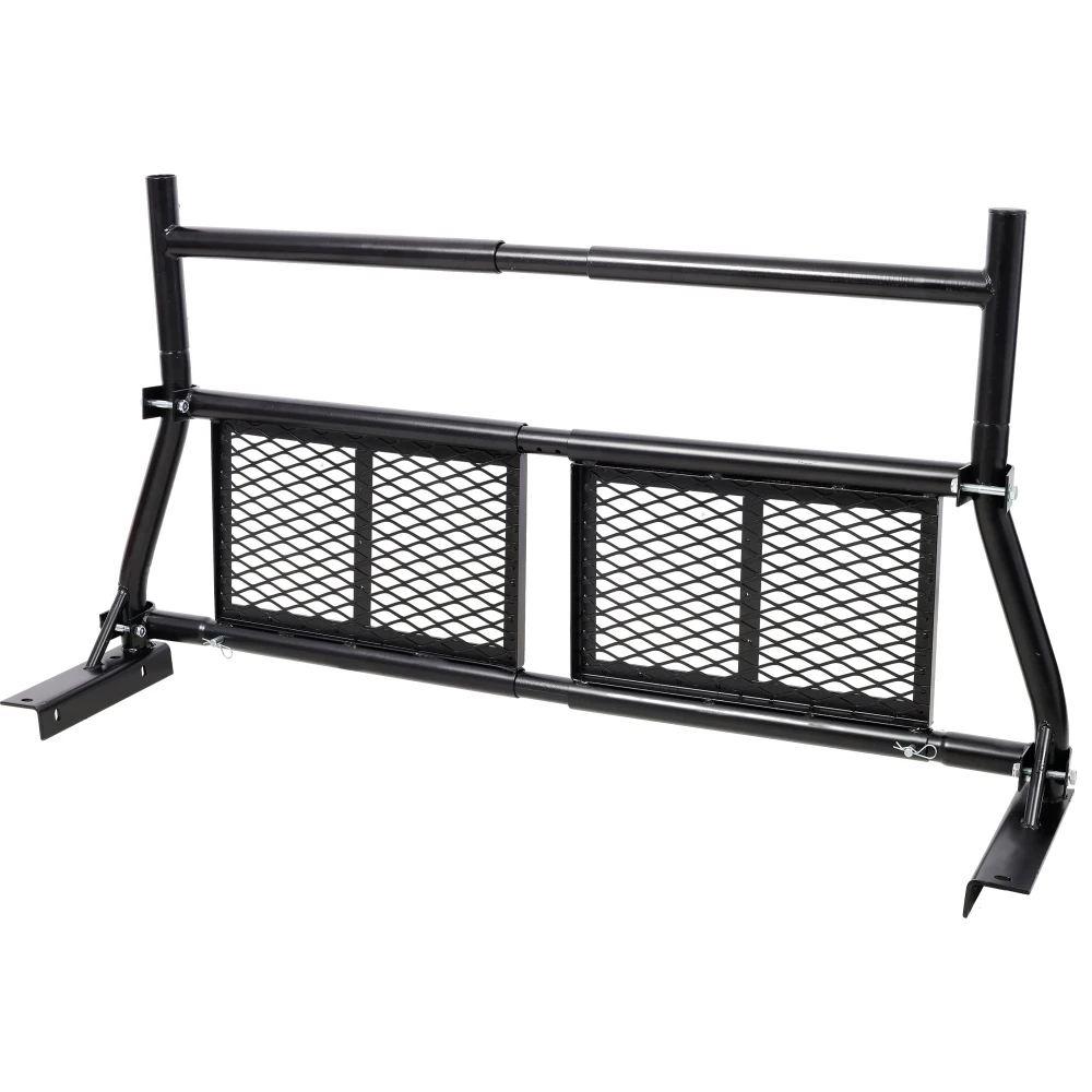 

Pickup Truck Headache Rack, Adjustable Steel Truck Back Rack Mesh Window Protector Head Frame Bed, Black