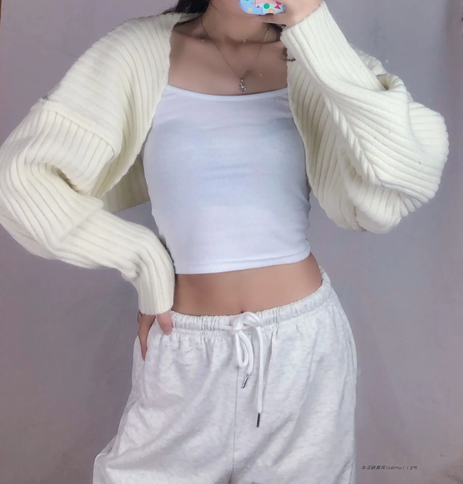 

Shrug Cardigan for Women Open Front Cropped Sweater Rib Knitted Bolero Tops Alt-girl 90s Y2K Grunge