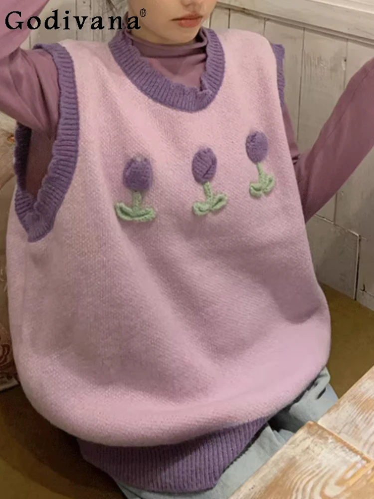 سترة نسائية كبيرة الحجم لخريف 2025 كورية فضفاضة ومتعددة الاستخدامات لتخفيض العمر سترة لطيفة على الموضة برقبة مستديرة ملابس علوية للترفيه الجامعي #1