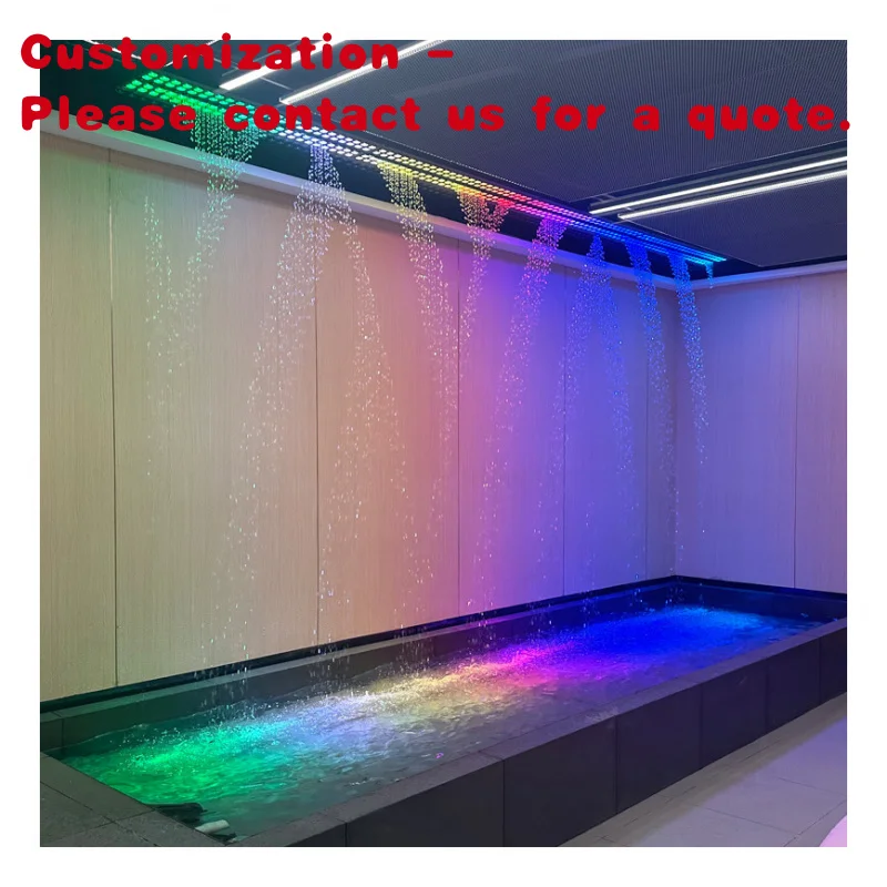 custom.Modern Stainless Steel Rain Curtain Hotel Indoor Feature Elegant Wall Fountain Decor