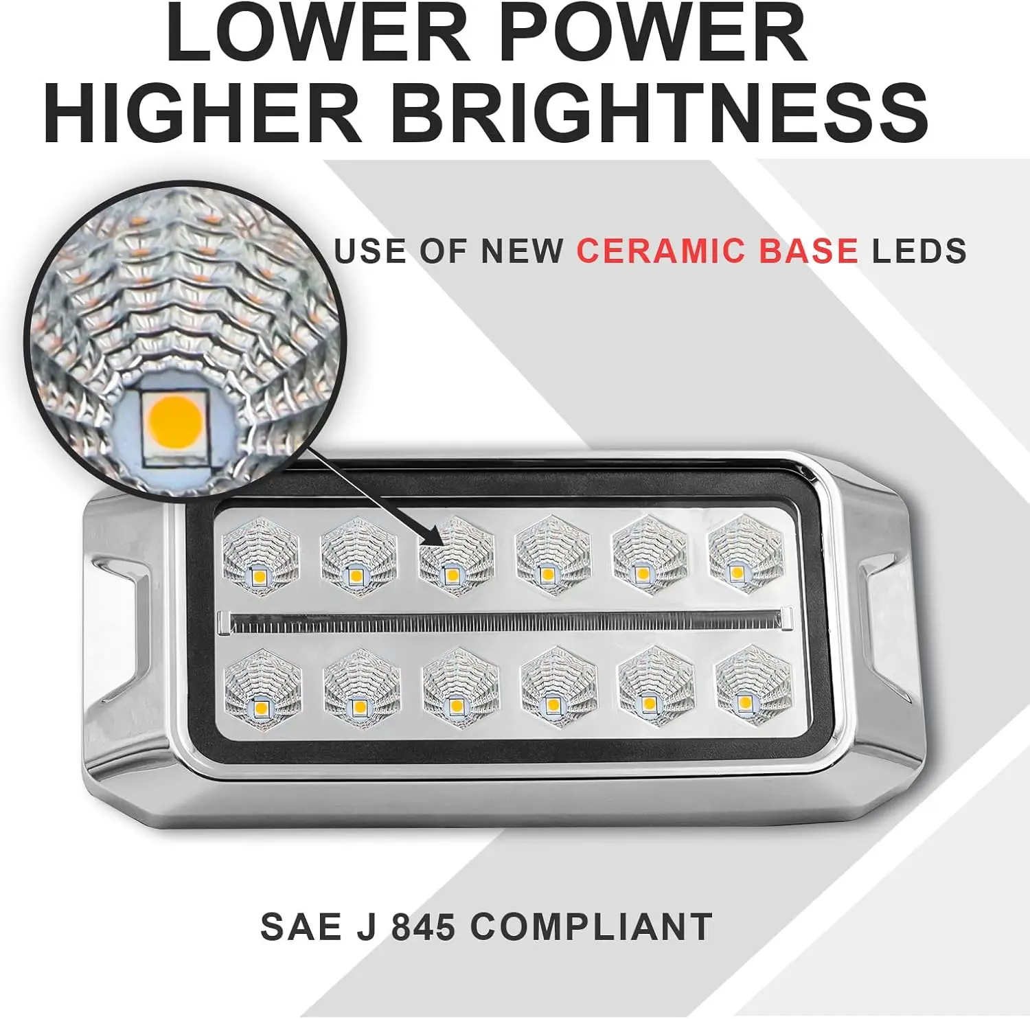 

2 in 1 Amber Strobe Lights, with White Position Light, 12W Surface Mount Flashing Lights for Vehicles, LED Emergency Lights