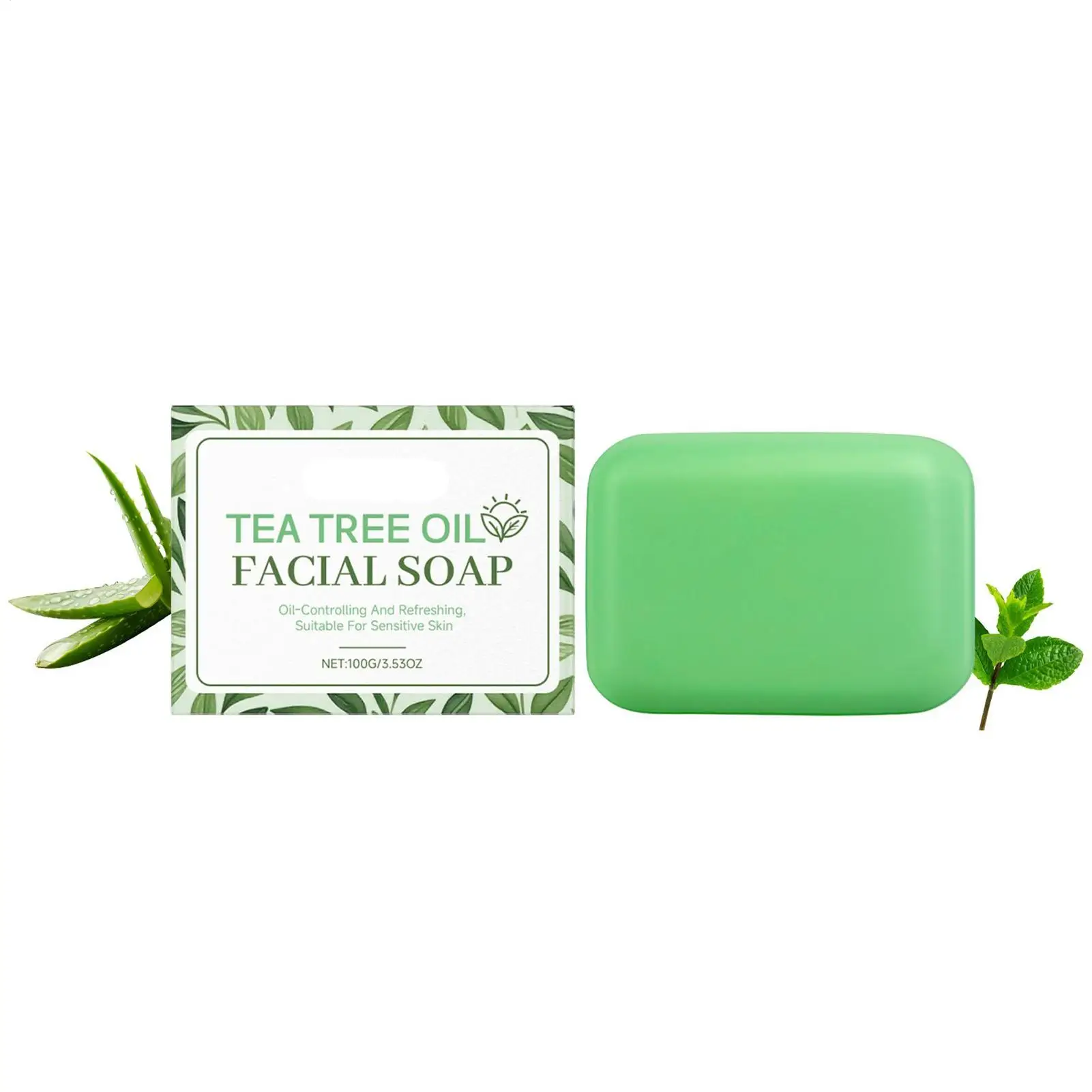 100g Tea Tree Oil Soap Moisturizing Exfoliate Relieve Cleansing Soap Facial Cleansing Oil Control Moisturize Face Wash Skincare