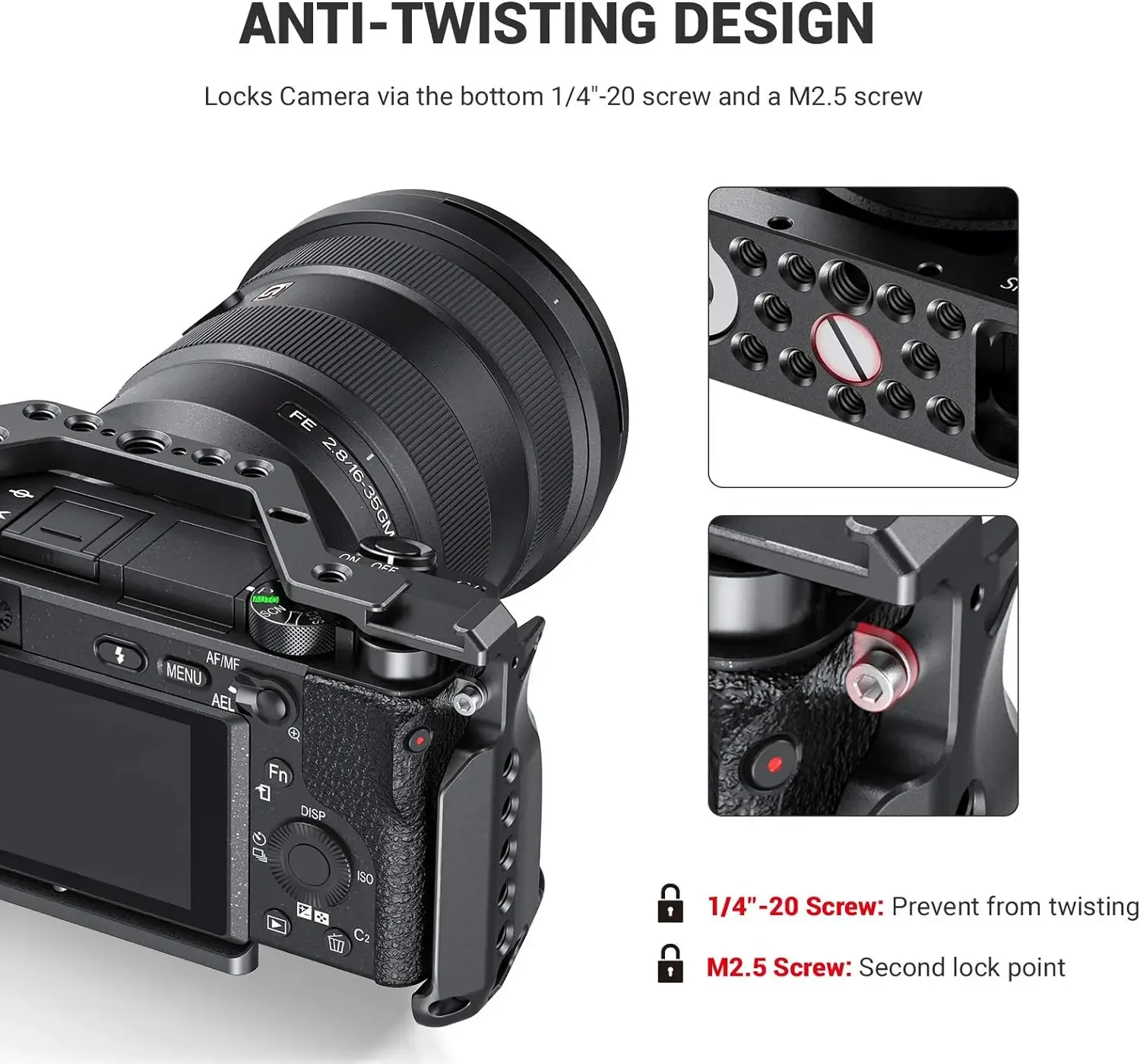 

2026 In stock SMALLRIG Cage for Alpha A6600/ILCE 6600 Mirrorless Camera with Cold Shoe Mounts - CCS2493