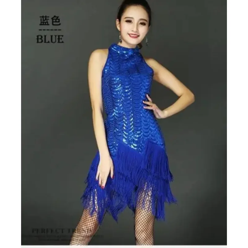 1 pcs/lot Latin dance dress women sexy tassel sequin salsa ballroom tango dad rumba samba Latin dresses ms30kid