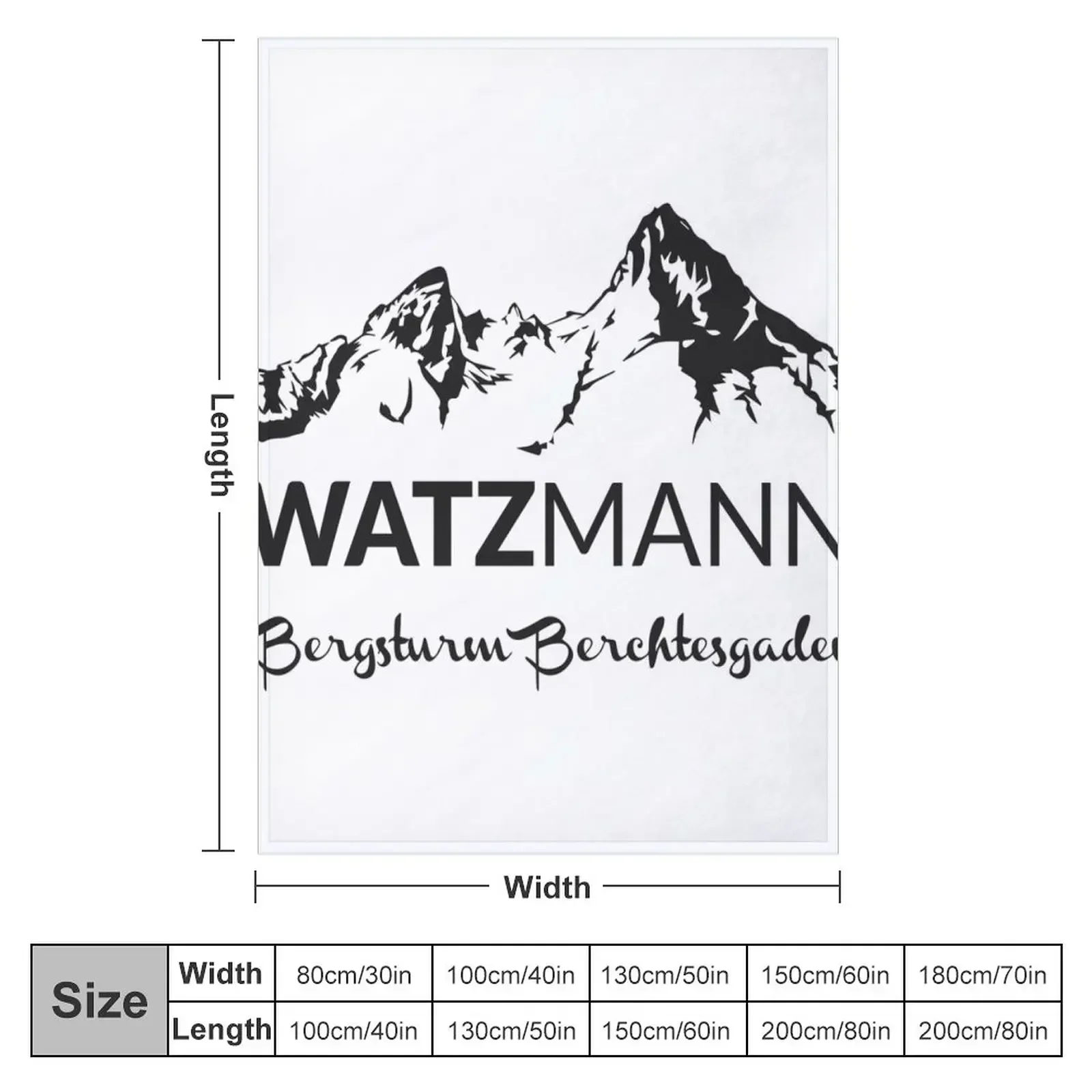 Watzmann Berg Bayern with lettering Bergsturm Berchtesgaden Throw Blanket Custom For Sofa Thin Giant Sofa Blankets