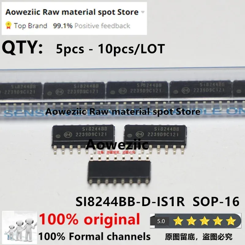 

Aoweziic 2022+ 5pcs - 10pcs/LOT 100% New Original SI8244BB-D-IS1R SI8244BB SI8244 SOP-16 Class D Audio Driver Power Chip