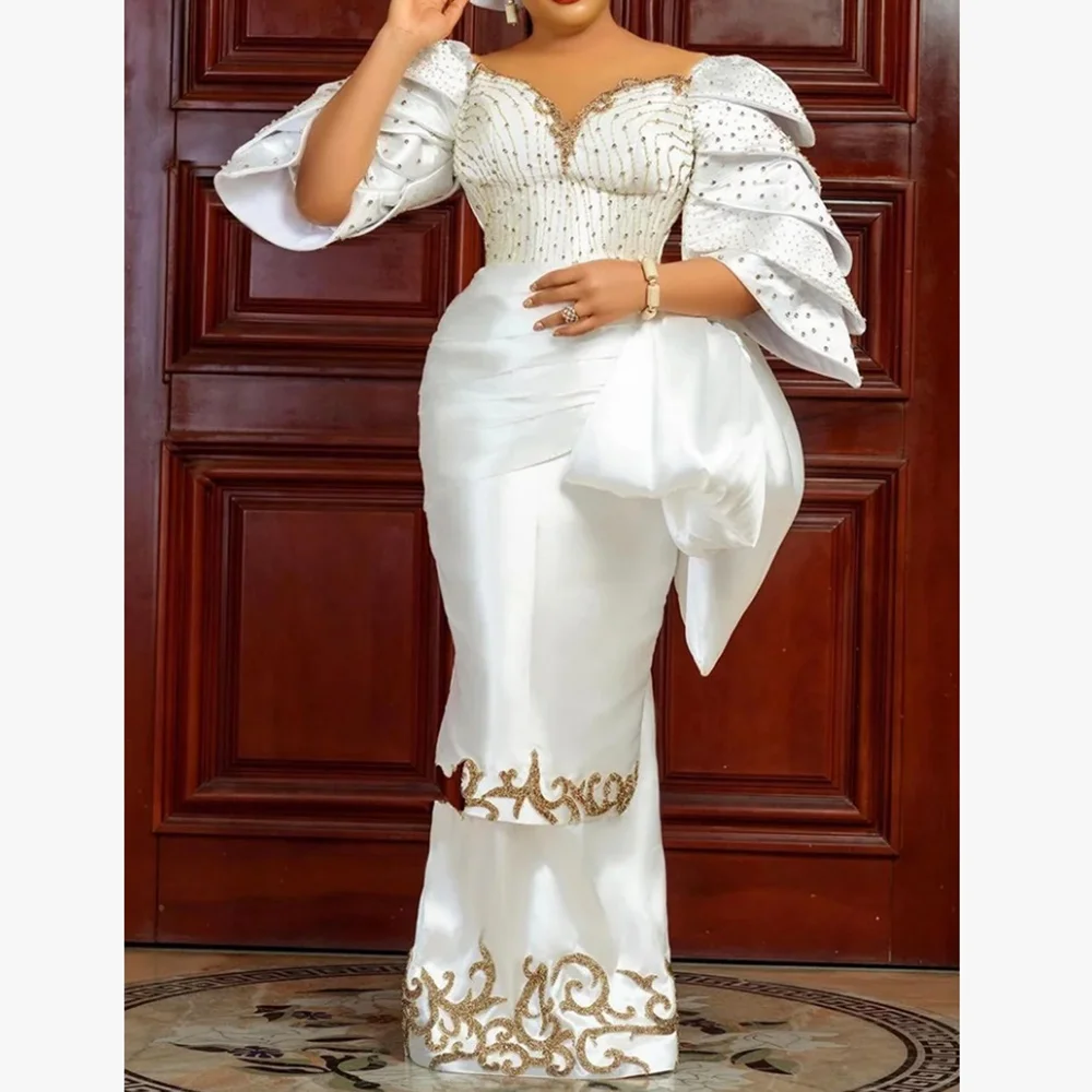 

Customized Luxury Long Beads Evening Dresses for Special Occasions V-Neck Floor-Length Mermaid Women Gala Party Dress 2026