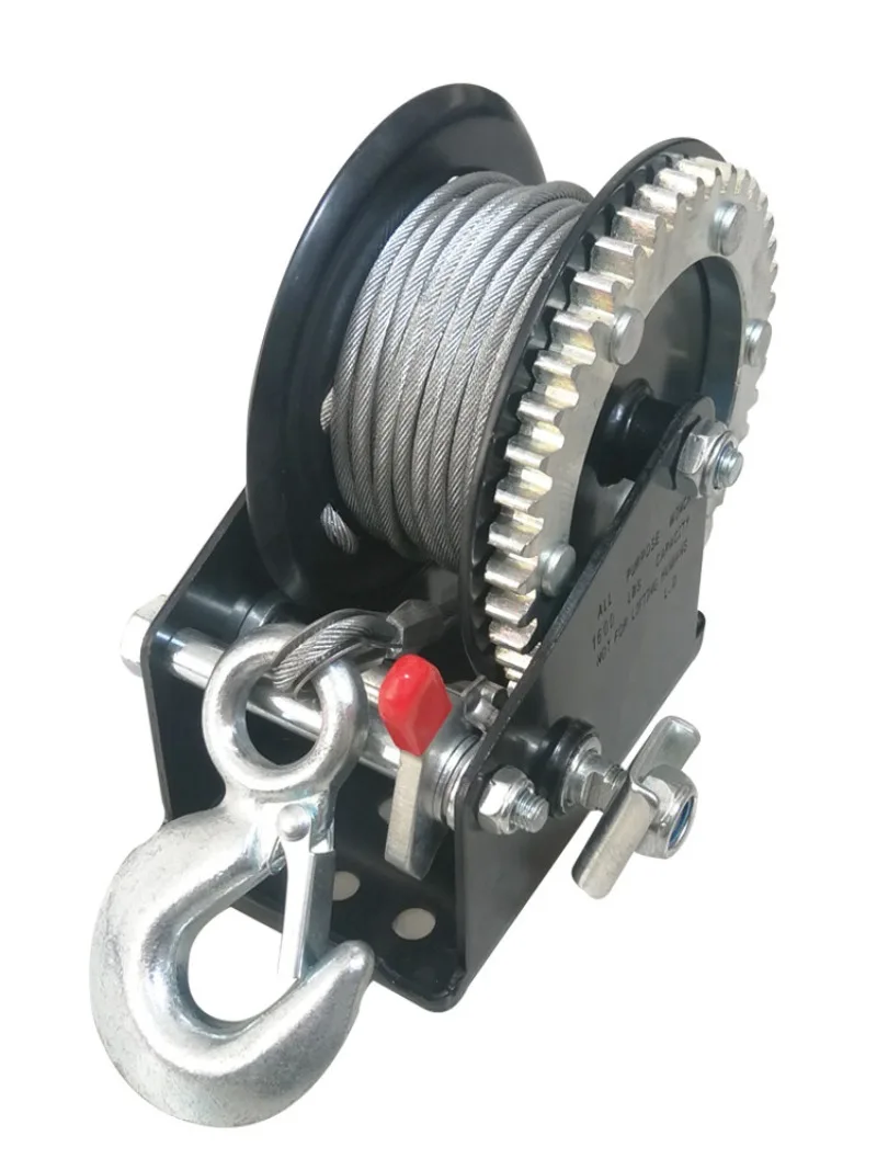 Self‑Locking Two‑Way Hand Winch, Heavy‑Duty Portable Manual Hoist, Small Hand‑Operated Windlass for Lifting, Pulling