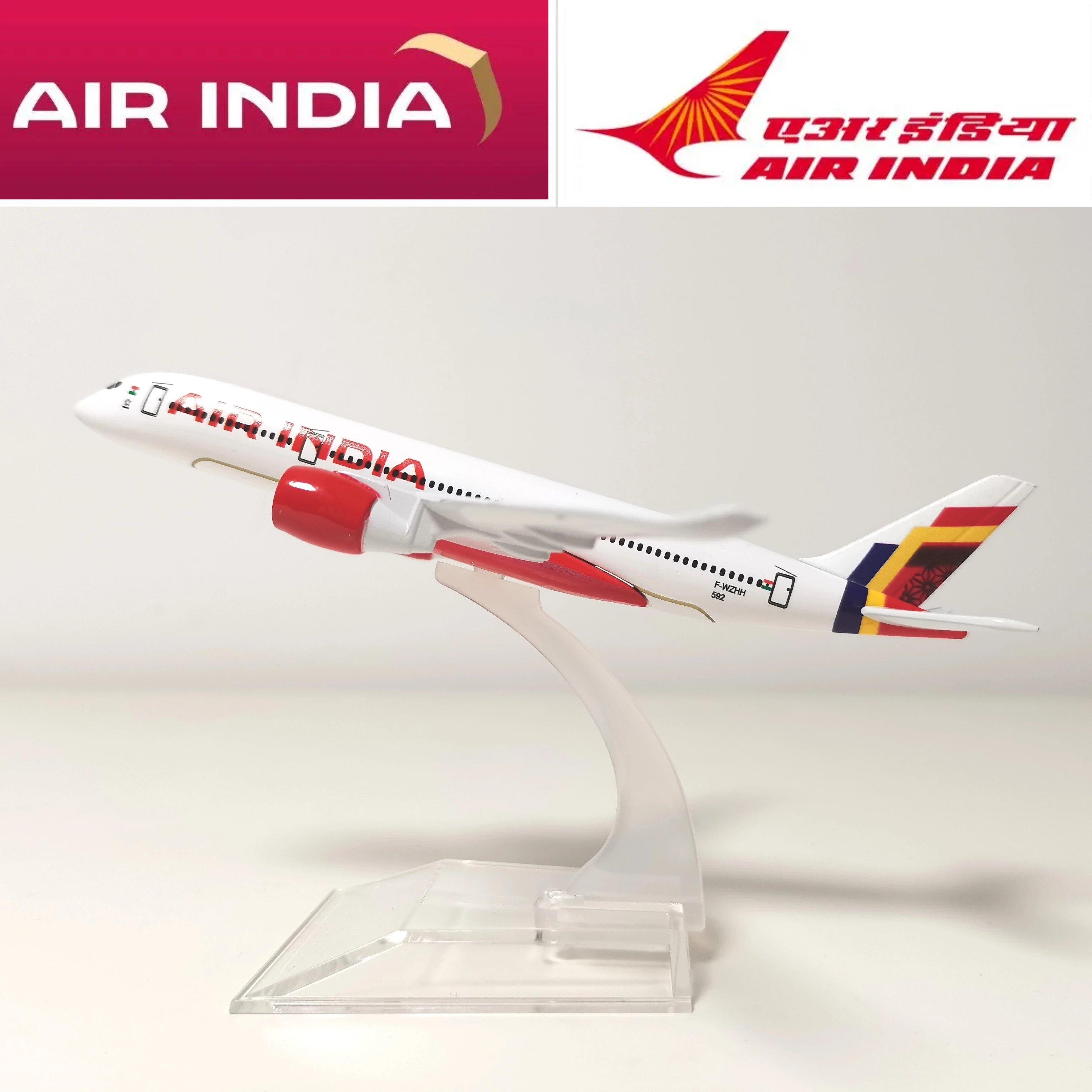 India Airlines New Logo Airbus A350 Alloy 16cm Aircraft Model Ornament Aviation Gift Commemorative Collection