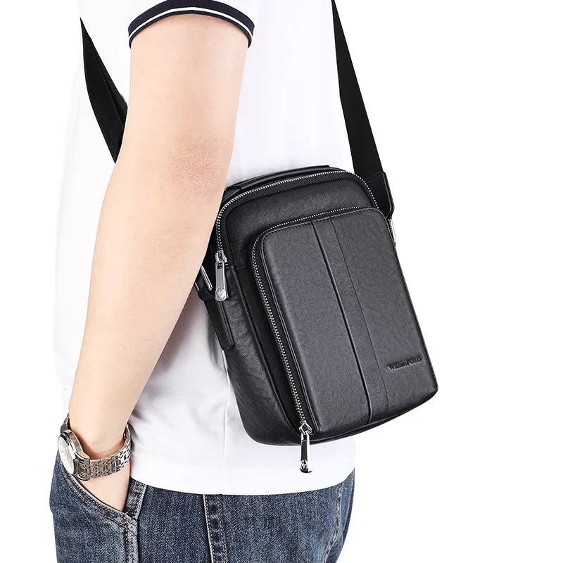 2024 New crossbody bag shoulder bag Men\'s commuter backpack chest bag Trend mobile phone bag Small crossbody bag retro