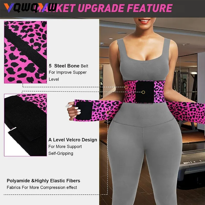 1Pcs Waist Support,Elastic Waistband with Elastic Waistband,Body Manager, Belly Cinching,Widening,Sport Leopard Print Belly Band