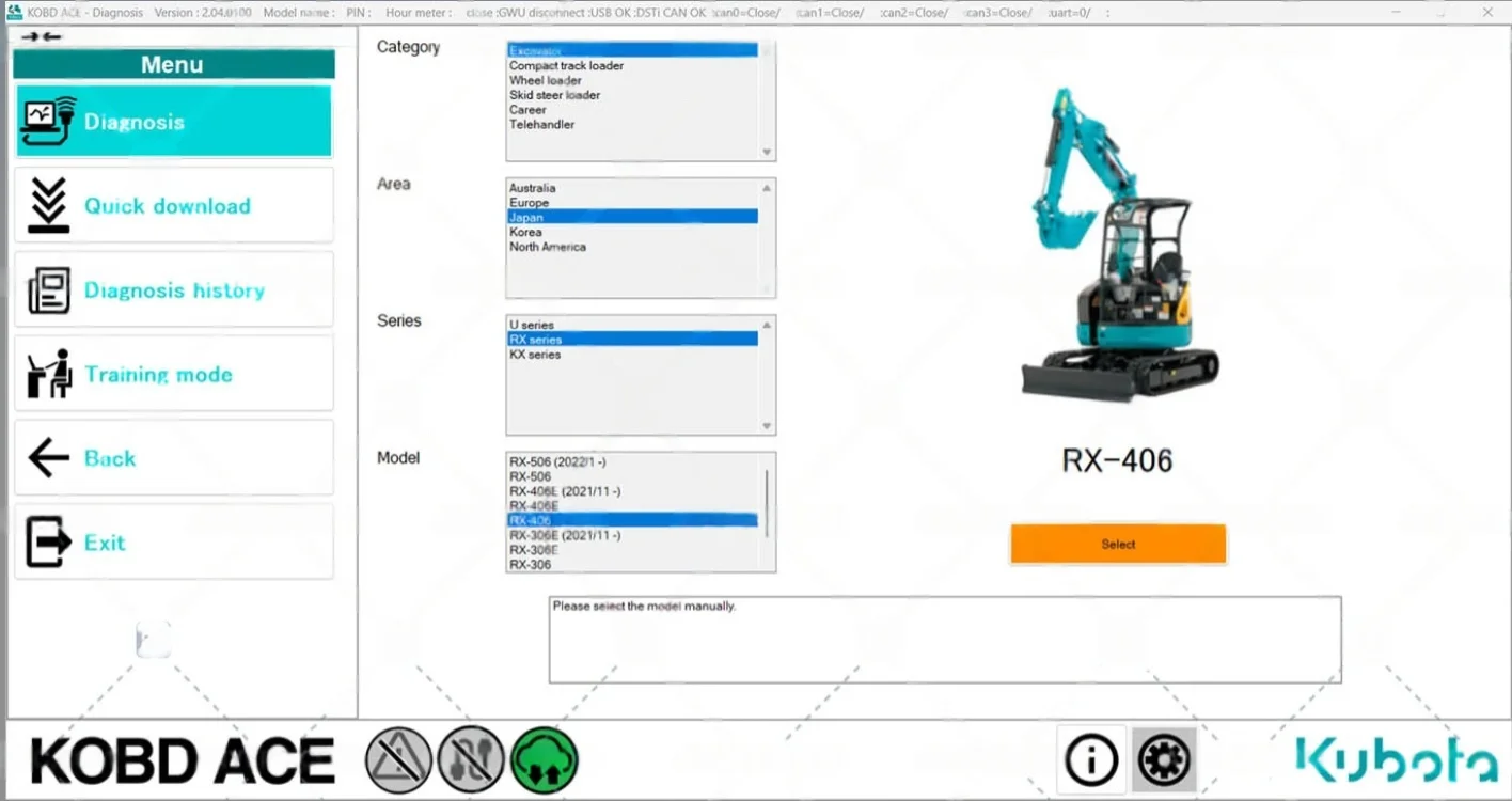 

Диагностическое ПО EPC-SOFTWARE для Kubota KOBD ACE v2.04.0100