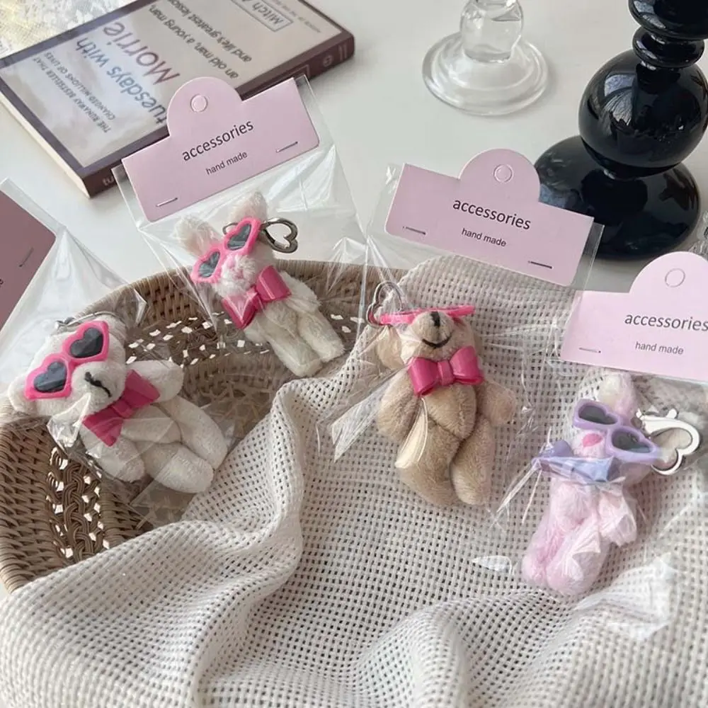 

Модное плюшевое сердце с бантом и медведем, кулон с мультяшным животным, мягкая кукла, сумка, подвесной орнамент, автомобильный брелок, сумка, аксессуары